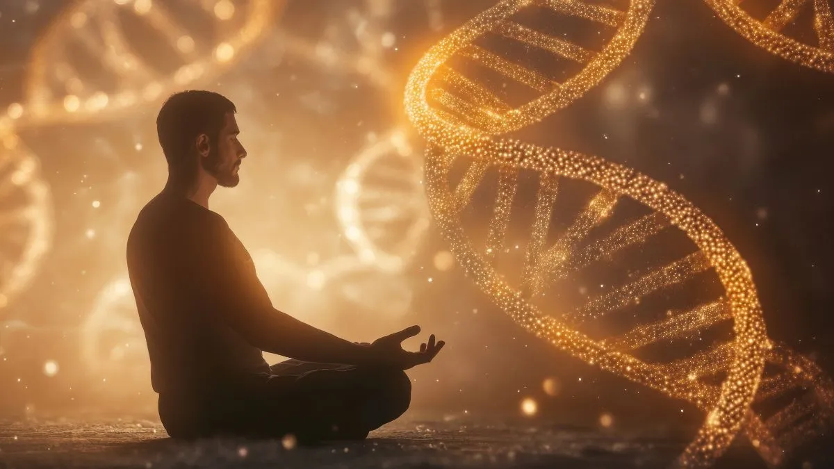 Osoba medytująca – symbol budzenia świadomości i aktywacji duchowego DNA
