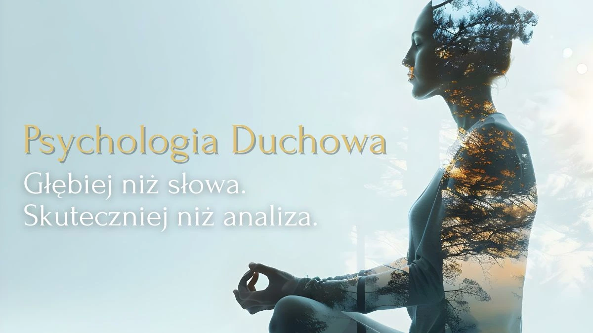 Medytująca kobieta – grafika promująca Psychologię Duchową Zbigniewa Jana Popko.