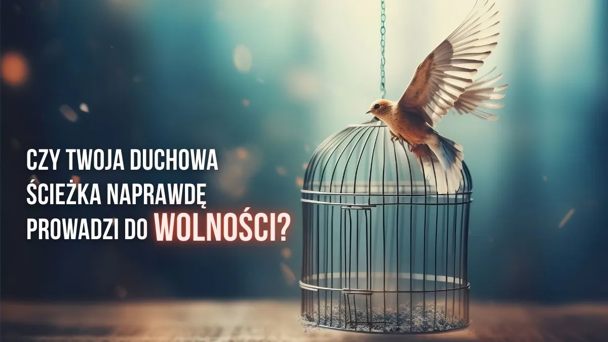 Ptak wylatujący z klatki jako symbol duchowej wolności.